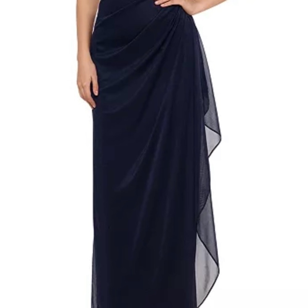 X By Xscape Chiffon Lace Sleeve Dress - Picture 1 of 9